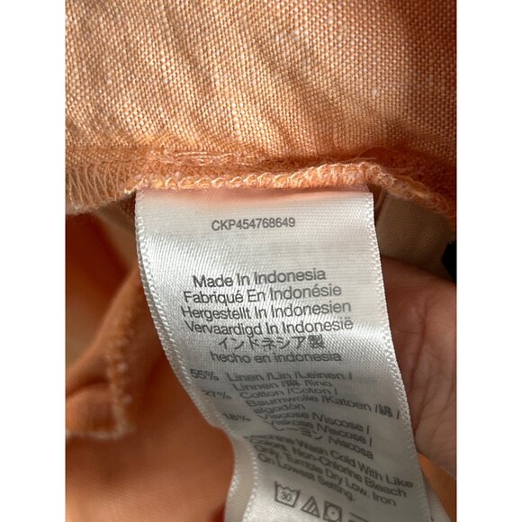 Madewell Linen Blend Allie Mini Babydoll Dress Light Orange Size XS - Picture 7 of 11